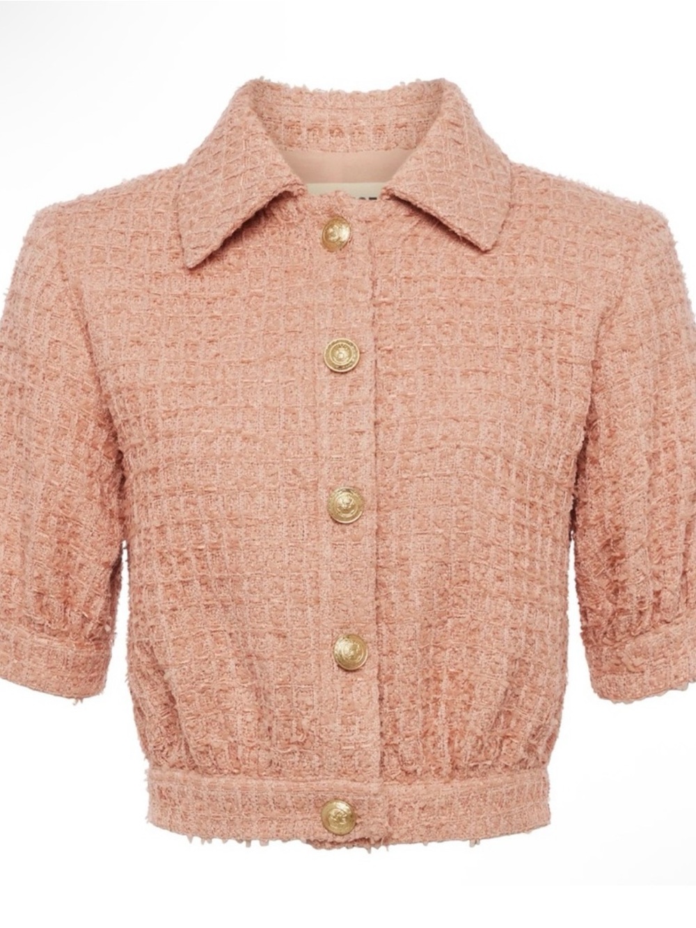 L'Agence Cove Dusty Rose Tweed Cropped Jacket NWT - Picture 5 of 8